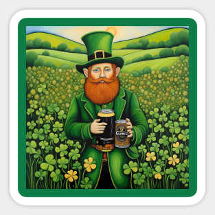 Folk Art Leprechaun Sticker